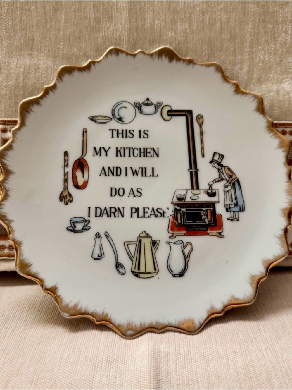 Vintage This Kitchen is Mine So I Will Do As I Darn Please Hanging Plate